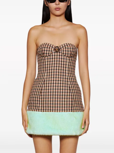 AREA check-print bandeau minidress 2304D44234 - 2