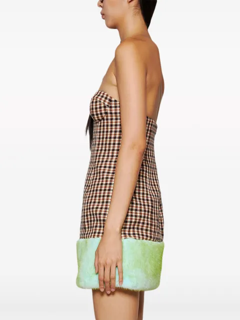 AREA check-print bandeau minidress 2304D44234 - 3
