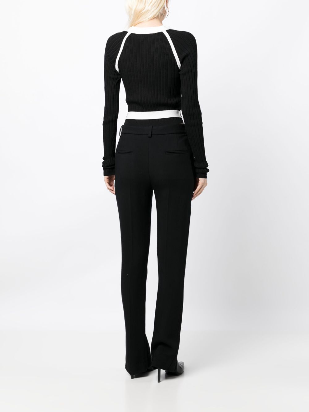 Shop Remain Two-tone Ribbed Jumper In Black
