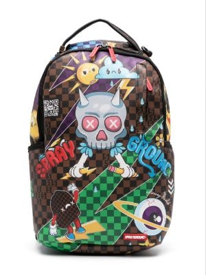 Sprayground Kid Shark Shape Check Backpack - Farfetch