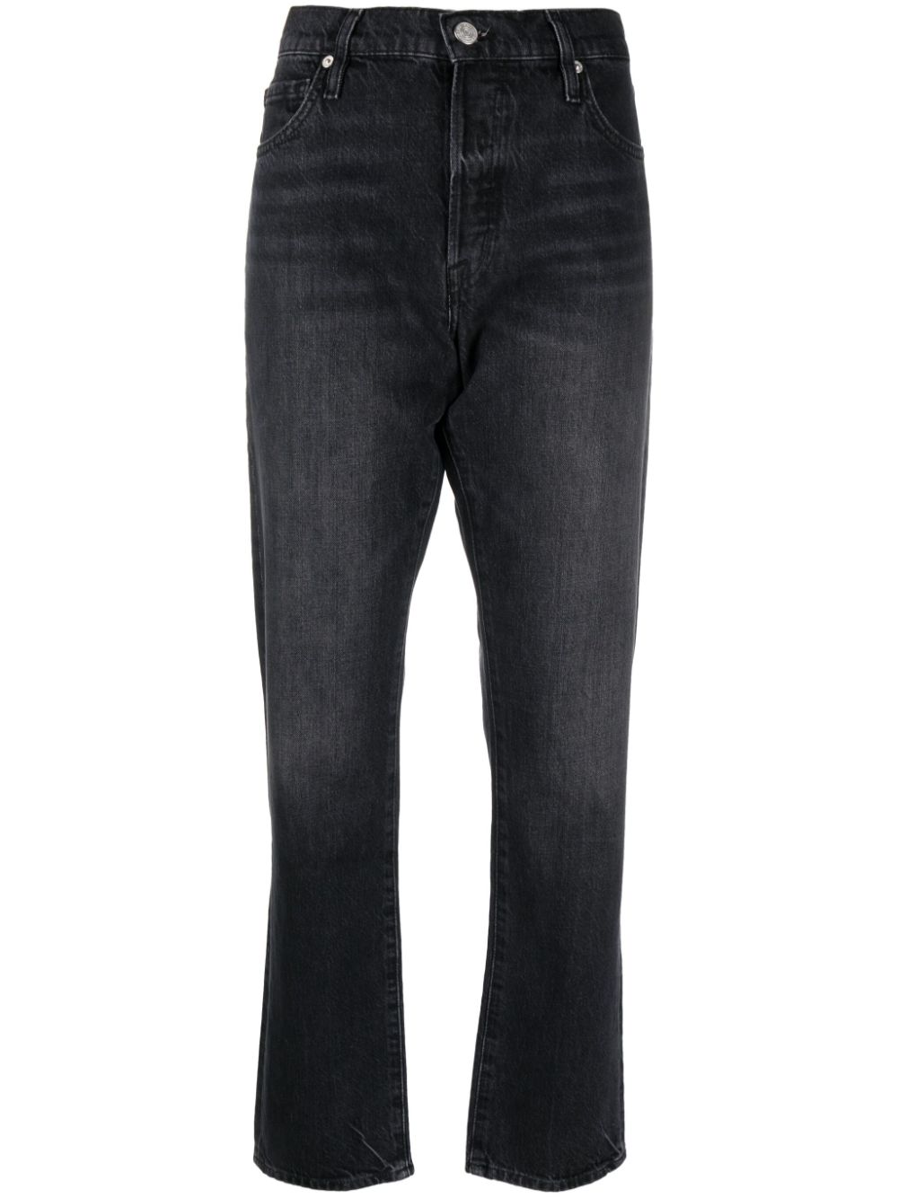 Frame Le Slouch Straight-leg Jeans In Black