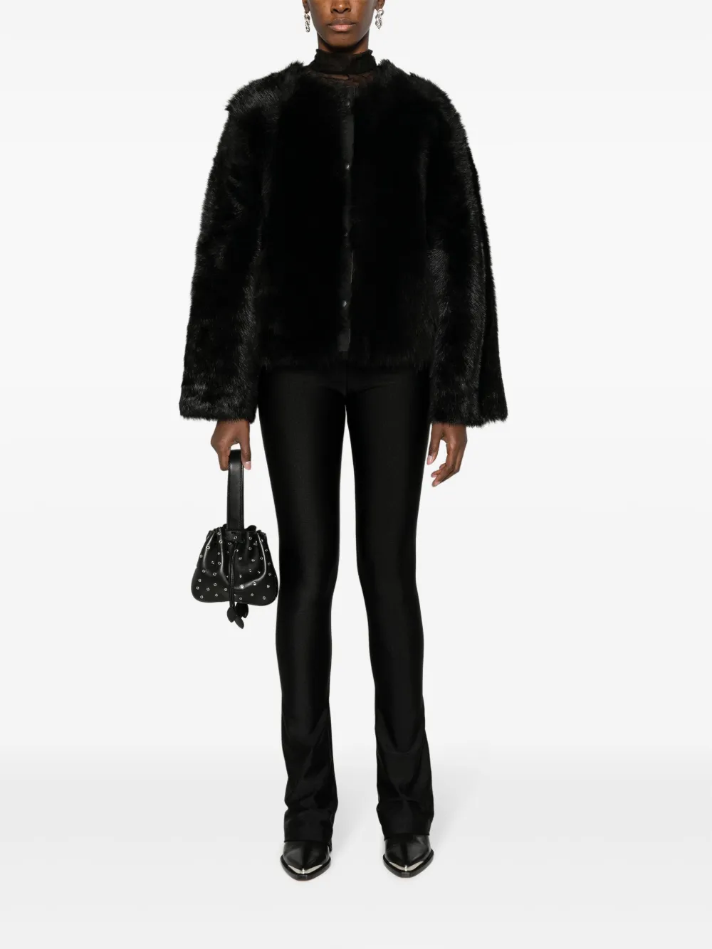 Desa 1972 press-stud reversible shearling jacket - Zwart