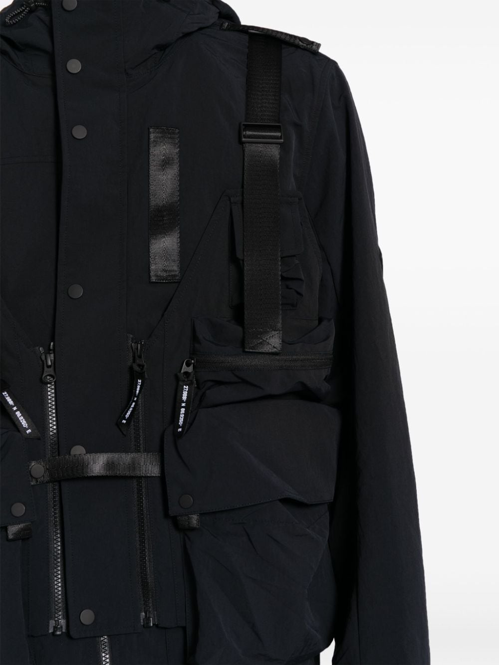 Shop Spoonyard Detachable-panel Hooded Jacket In Black