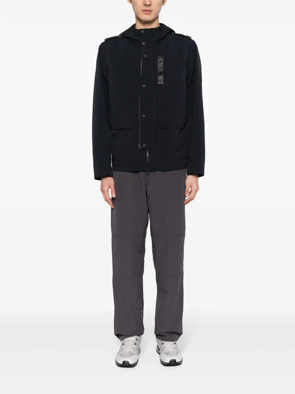 Detachable-Panel Hooded Jacket