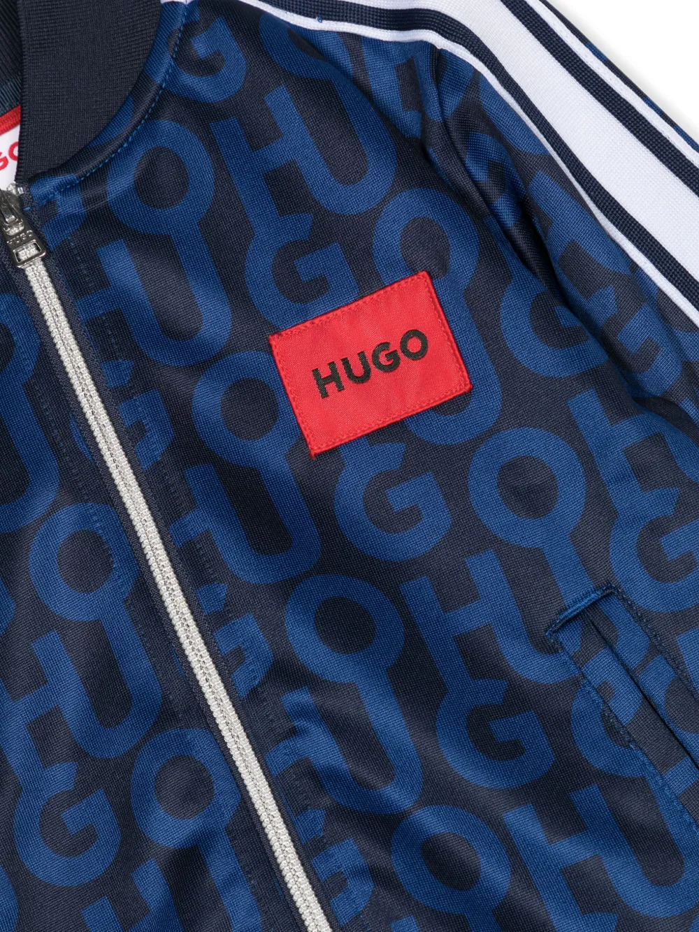 HUGO KIDS Bomberjack met logoprint Blauw