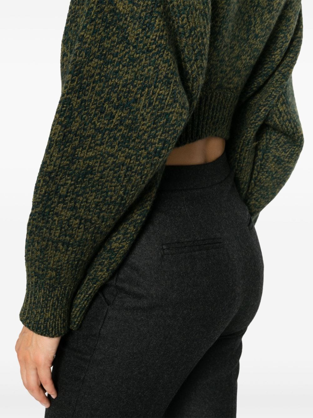 Shop Loewe Multi-panel Design Wool-blend Jumper In Green