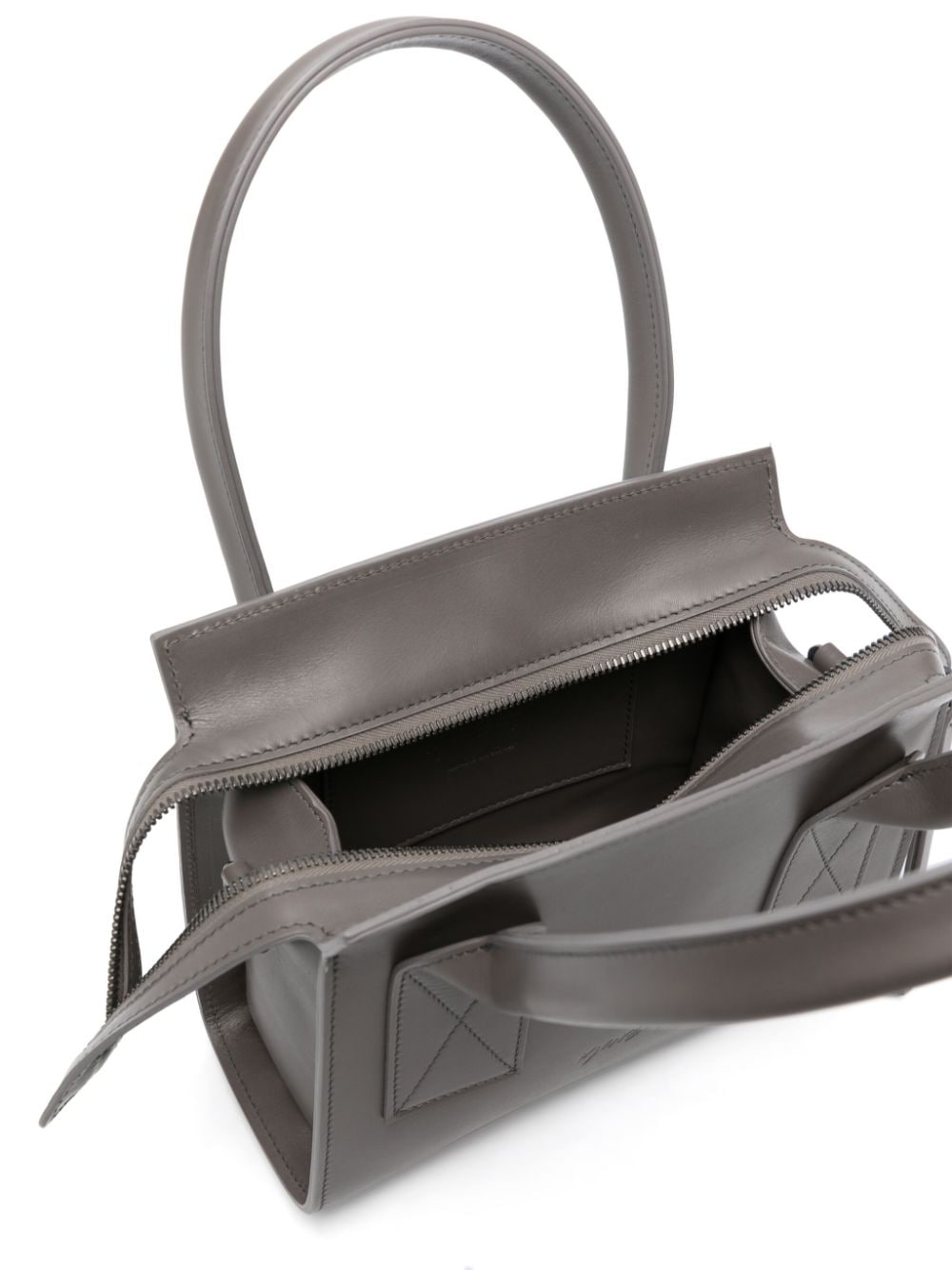 Shop Marsèll Righetta Piccola Leather Tote Bag In Grey