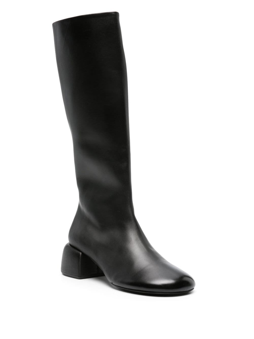 Shop Marsèll Knee-length Leather Boots In Black