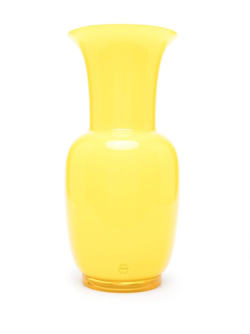 Shop Venini Opalino Murano-glass Vase (36cm) In Yellow