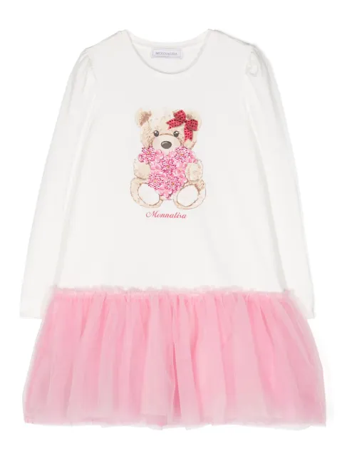 Monnalisa vestido con estampado gráfico 