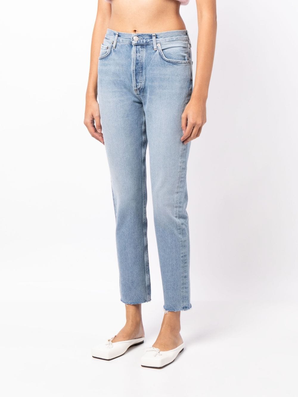 Shop Agolde Remi Mid-rise Straight-leg Jeans In Blue