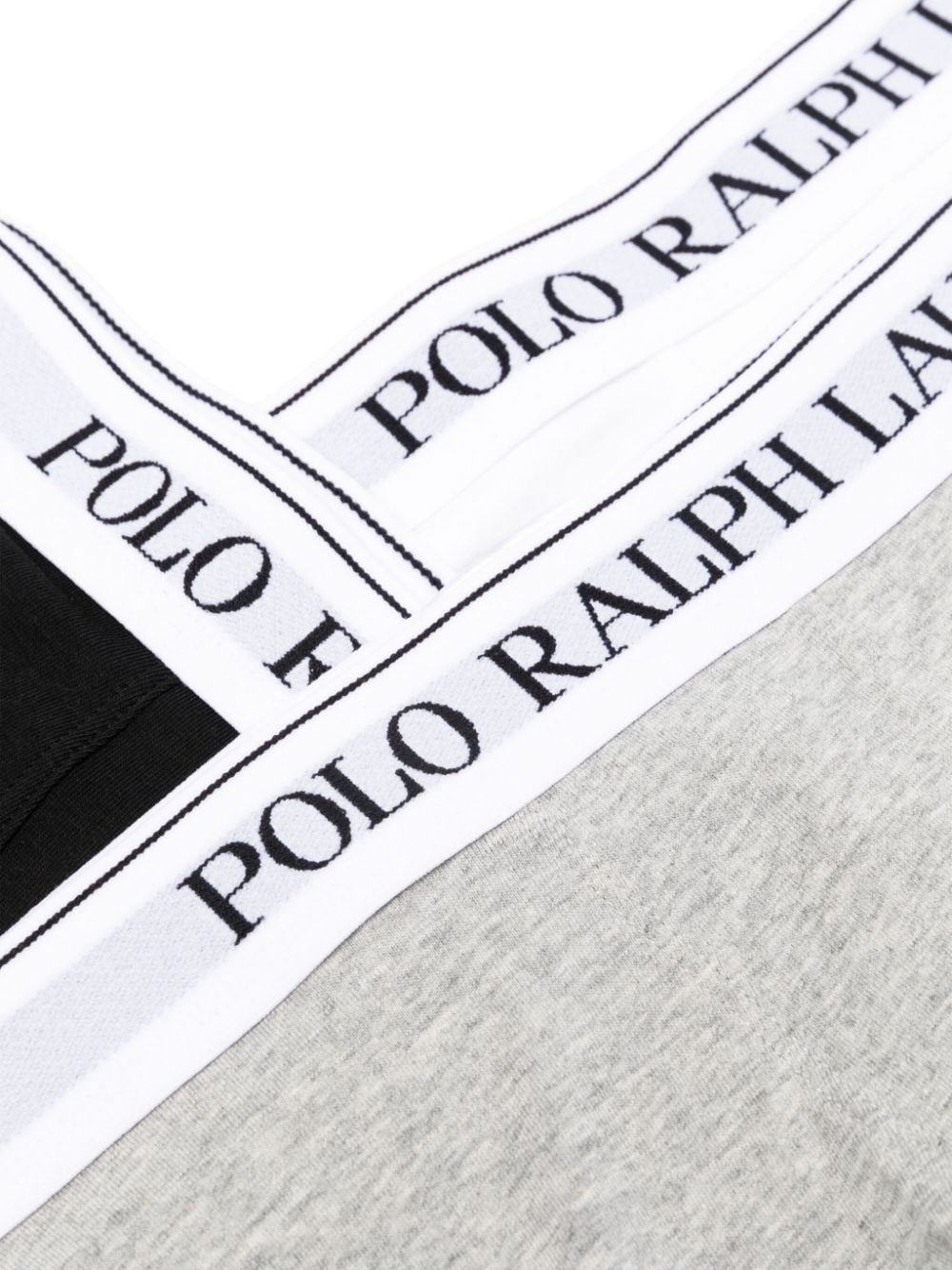 Shop Polo Ralph Lauren Logo-waistband Cotton Briefs (set Of 3) In Grey