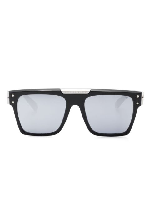 Philipp Plein logo-plaque square-frame sunglasses Men