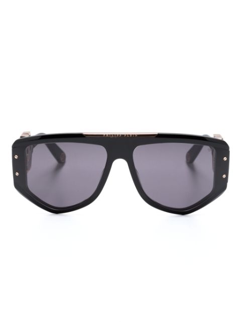 Philipp Plein logo-plaque oversize-frame sunglasses Men