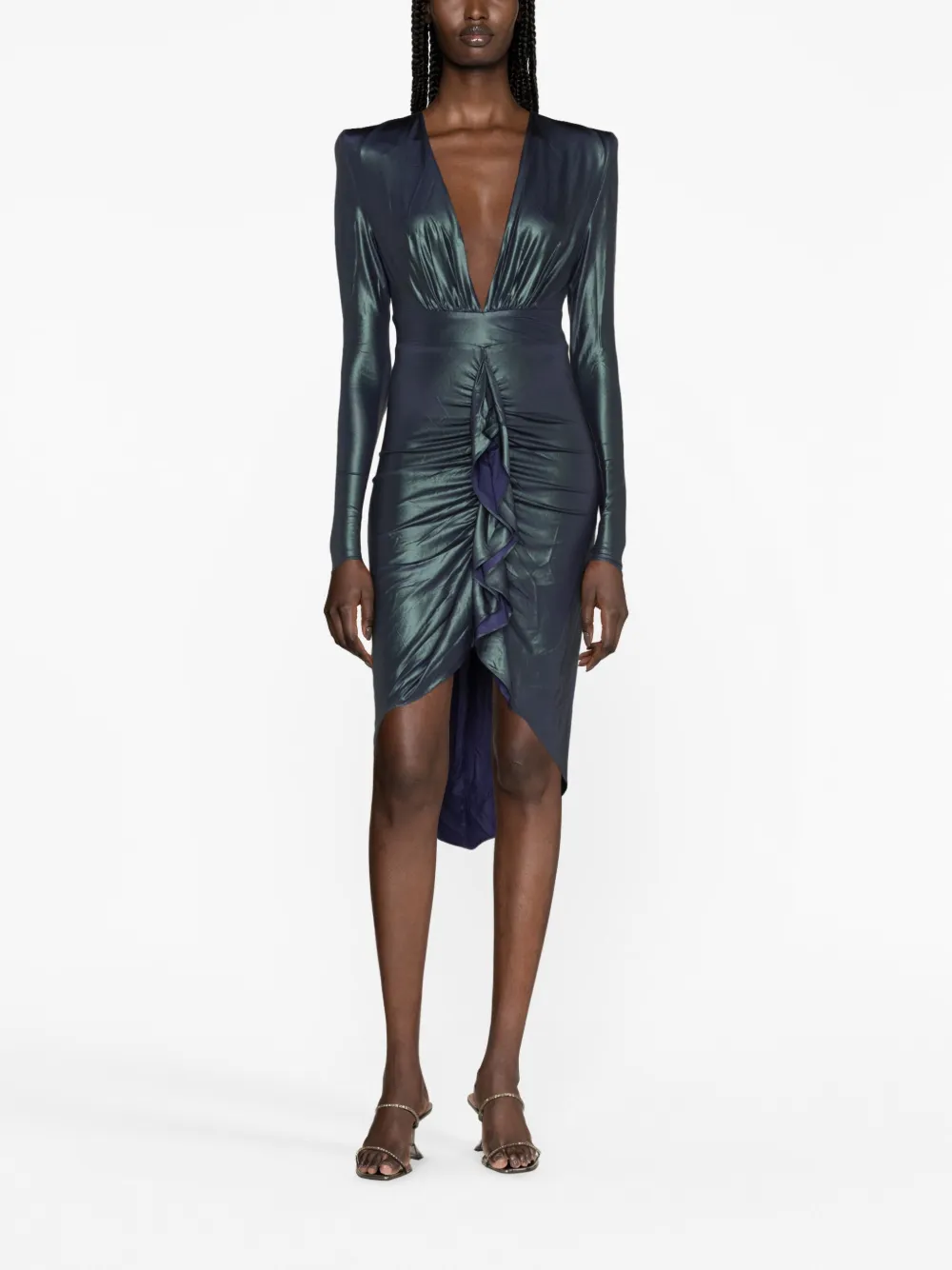 Alexandre Vauthier vestido midi drapeado asimétrico | Vestidos de coctel y fiesta | Image 2