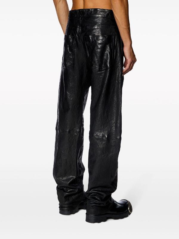 Shop Straight leg sheepskin leather pants