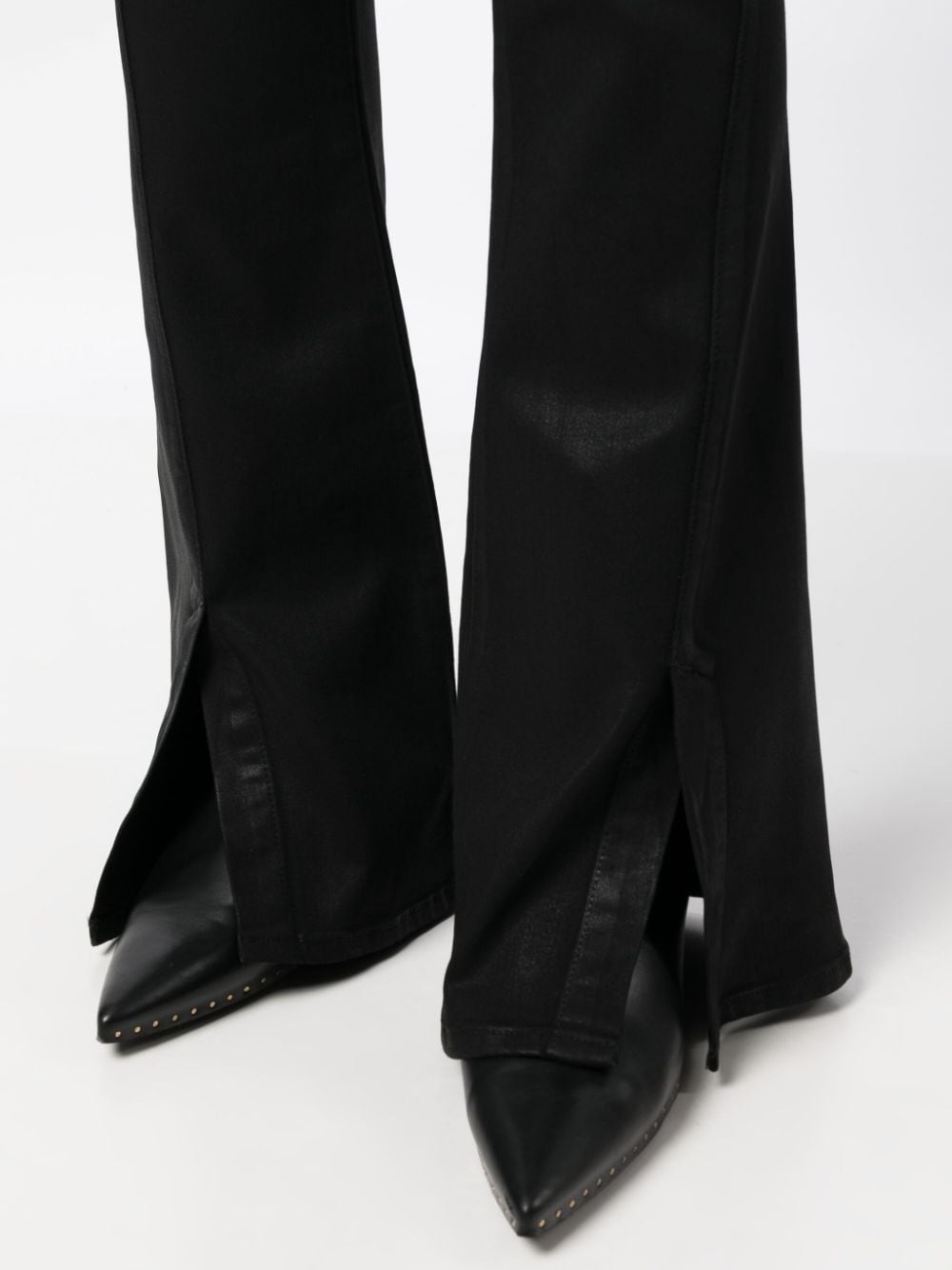 PAIGE Lou broek met coating Zwart