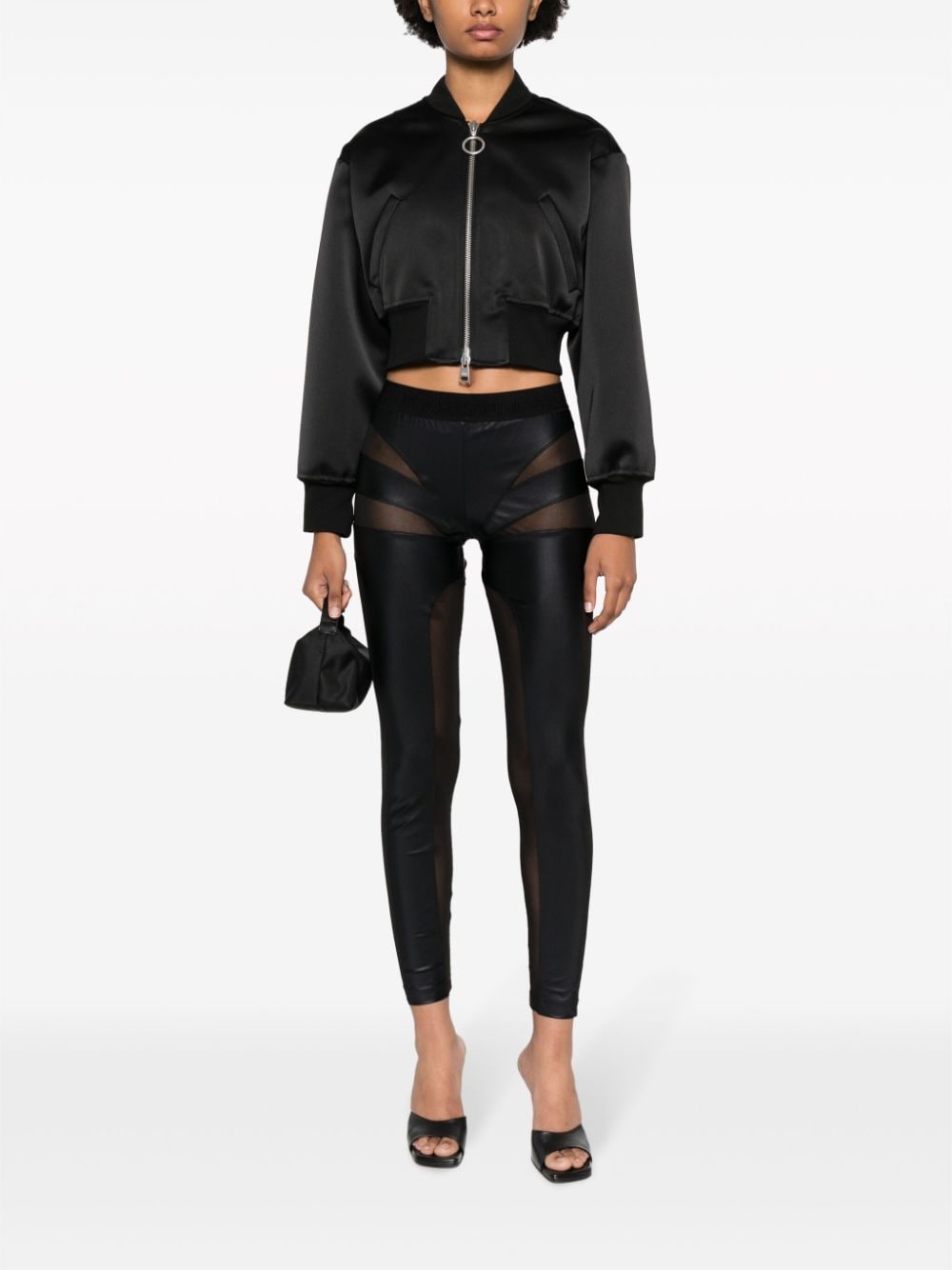 Versace Jeans Couture Semi-doorzichtige legging Zwart