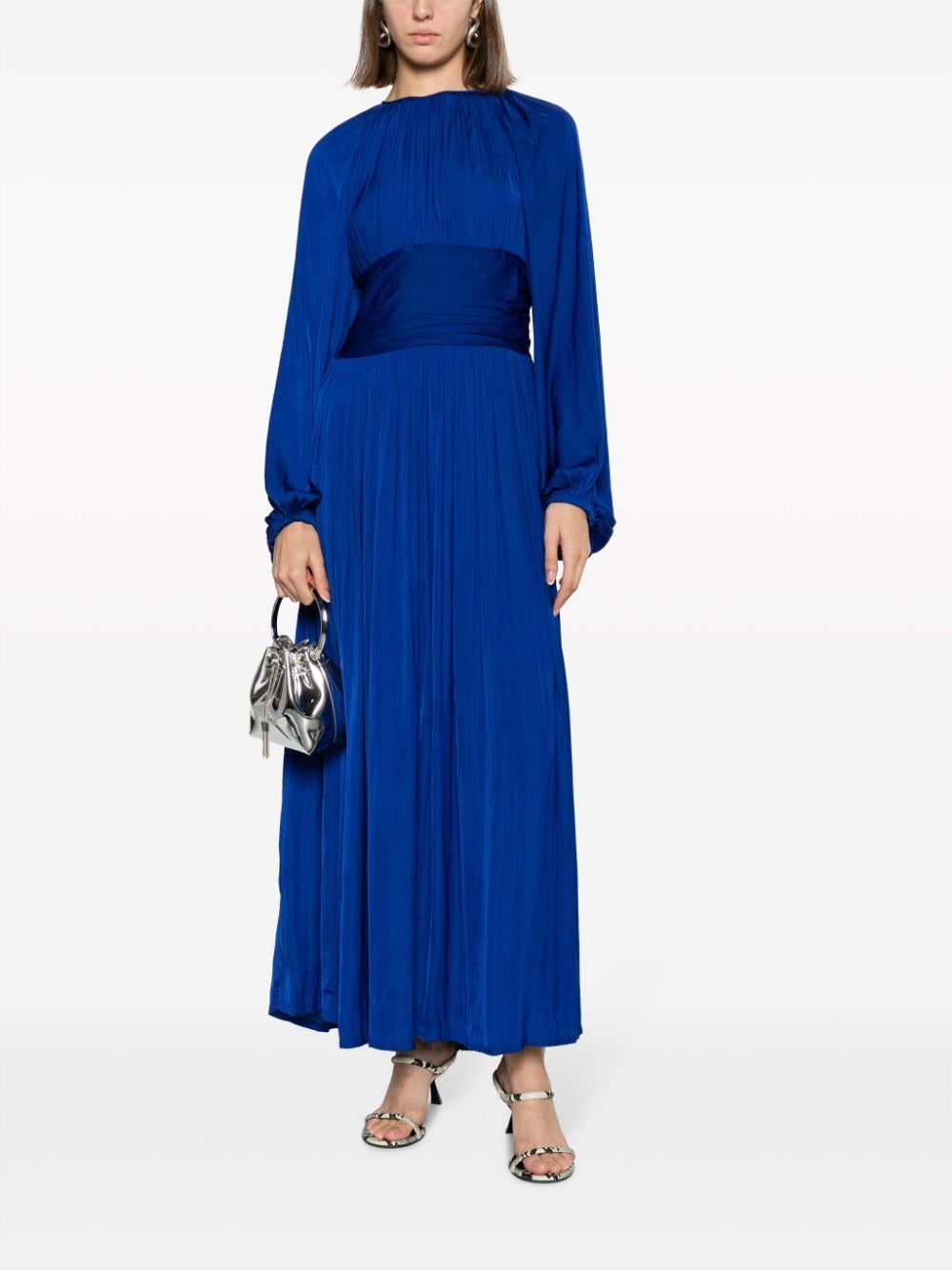 Baruni Maxi-jurk met lange mouwen - Blauw