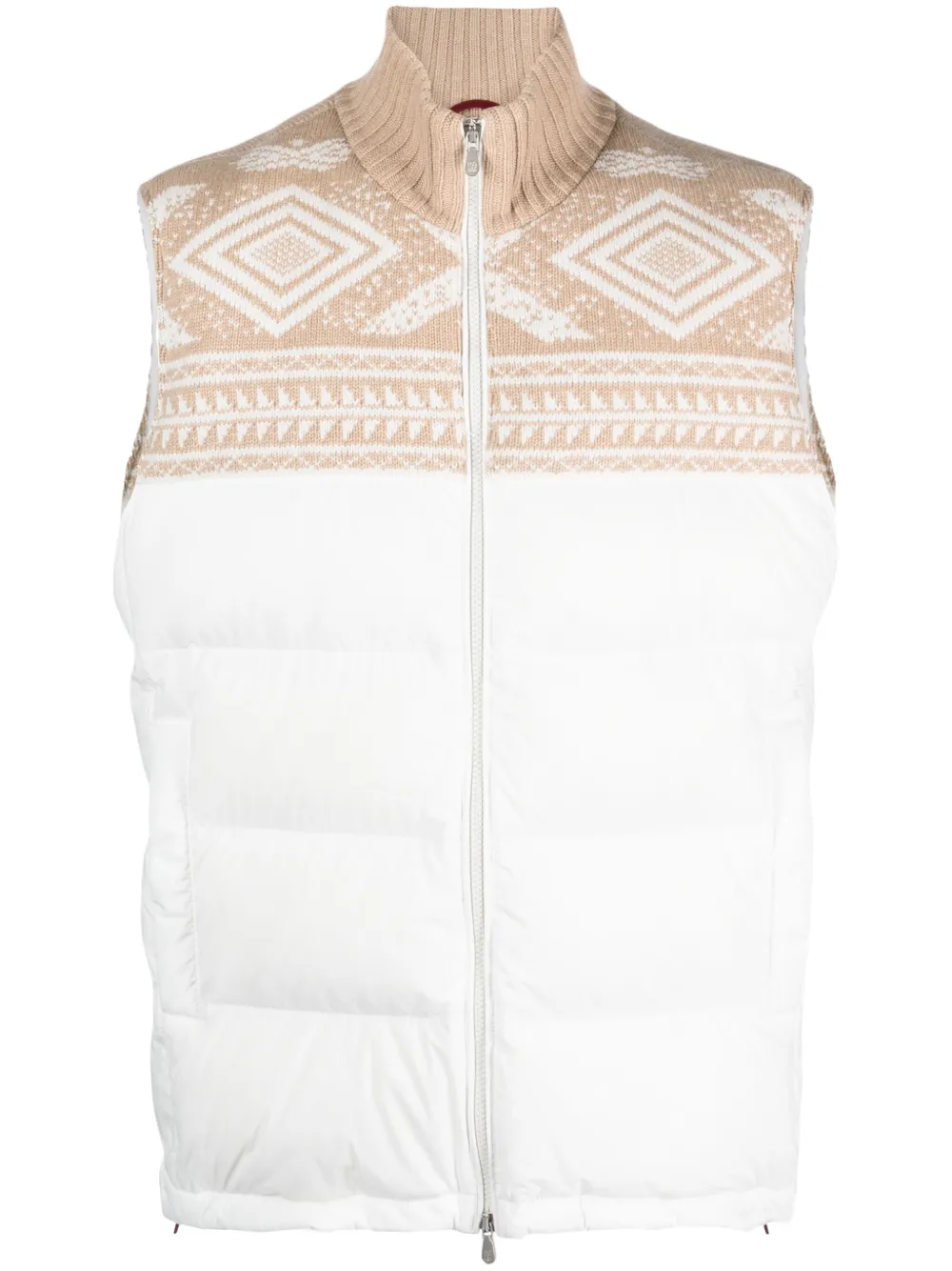 Brunello Cucinelli Bodywarmer met jacquard Wit