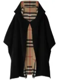 Burberry hooded cashmere cape - Black