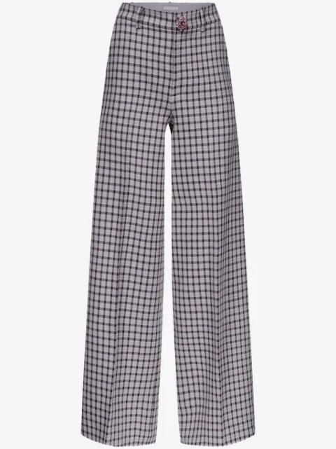 AREA checked wide-leg trousers 