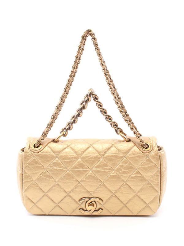Chanel Pre-owned 2012 Pondicherry Flap Shoulder Bag - Gold