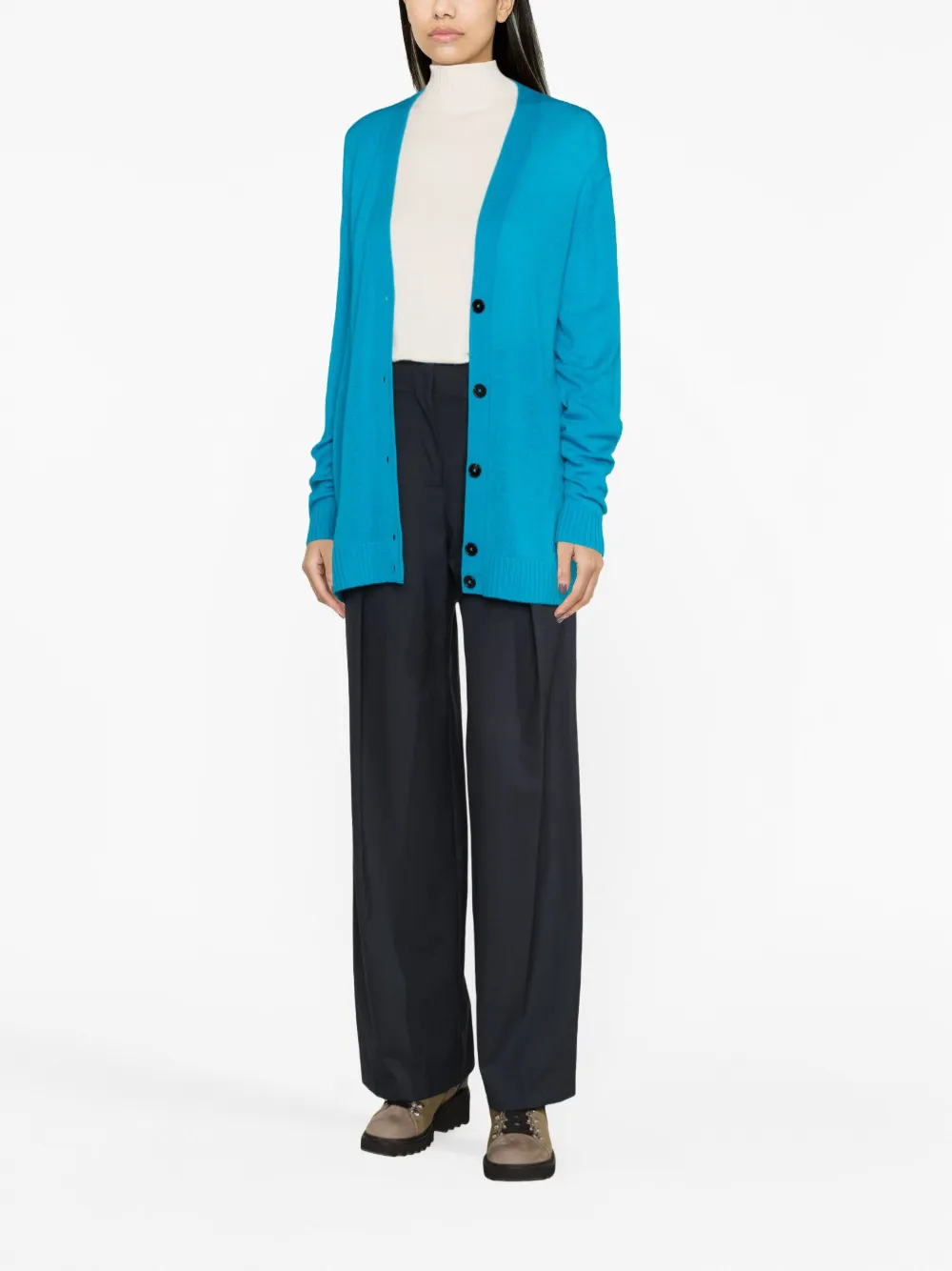 Jil Sander Vest met geborduurd logo - Blauw