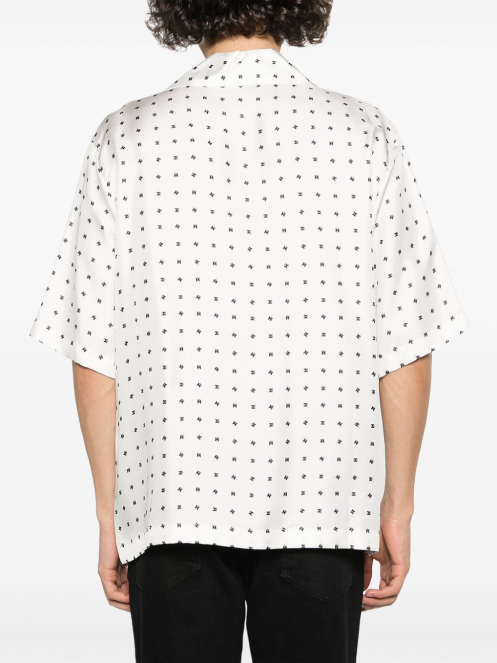 Shop Amiri Polka Dot-print Silk Shirt In White