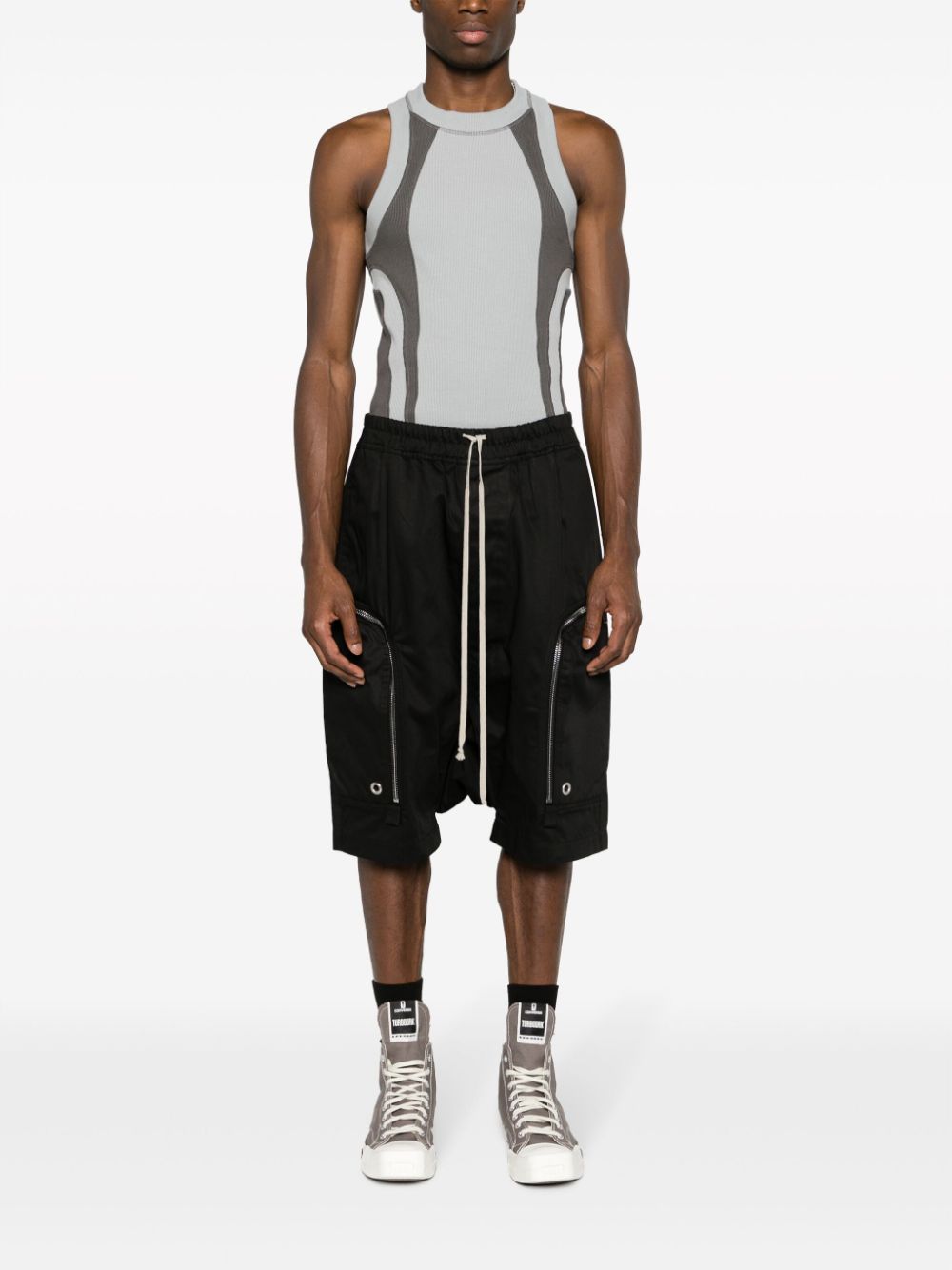 Rick Owens DRKSHDW drawstring-waist Bauhaus shorts - Zwart