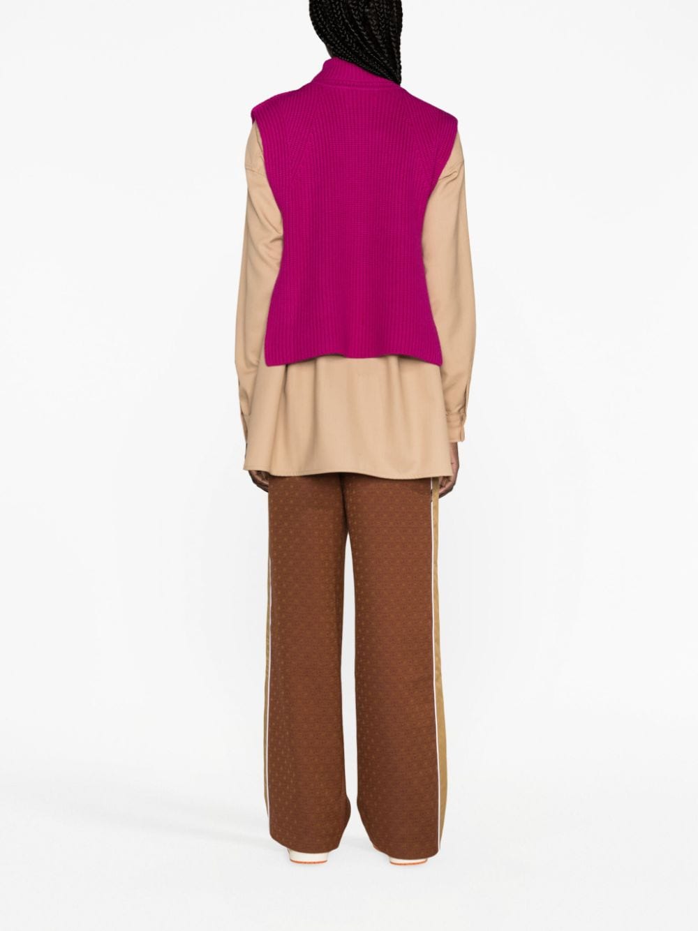 Shop Marant Etoile Roll-neck Merino Vest In Pink