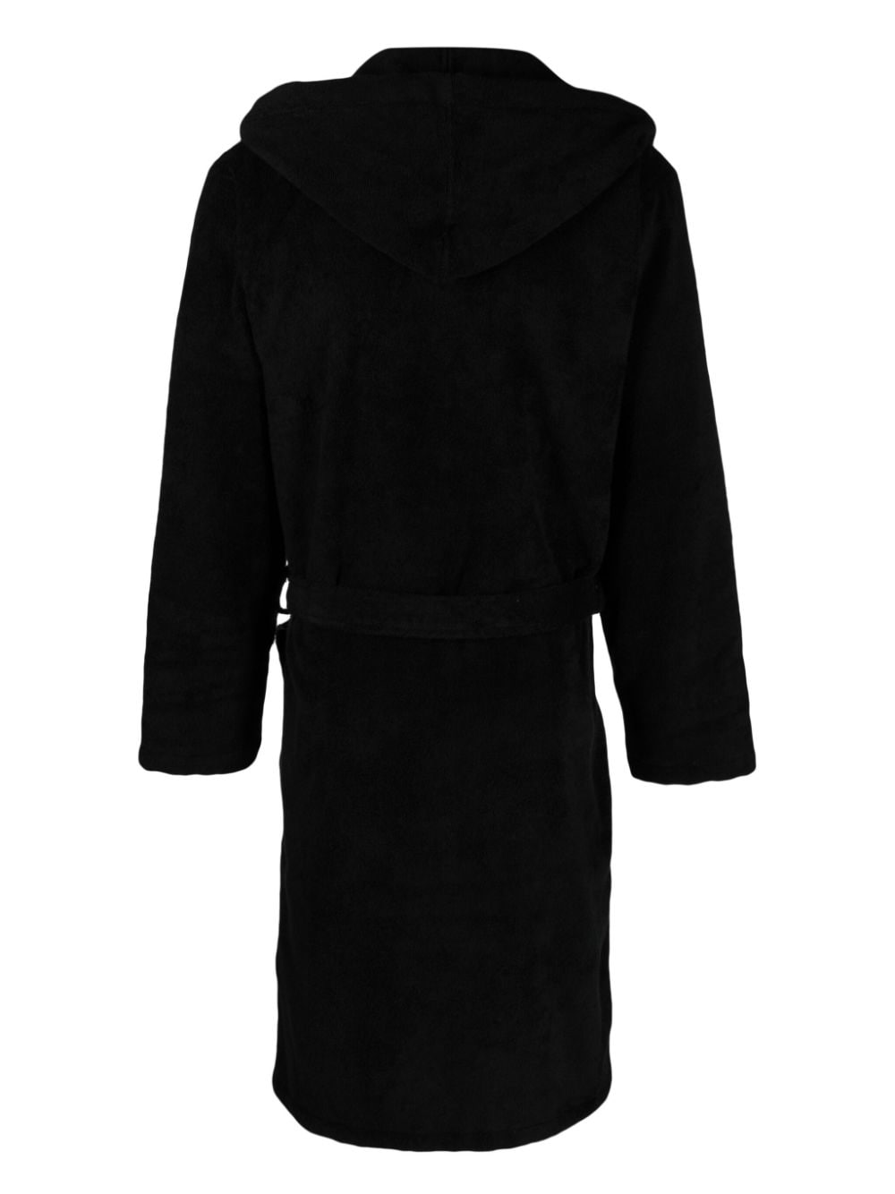 Emporio Armani logo-embroidered terry-cloth bathrobe - Zwart