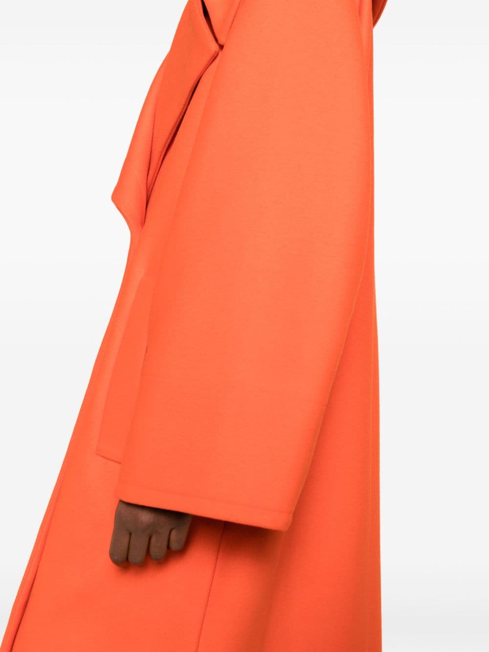 Shop Del Core Wide-lapels Wool-blend Coat In Orange