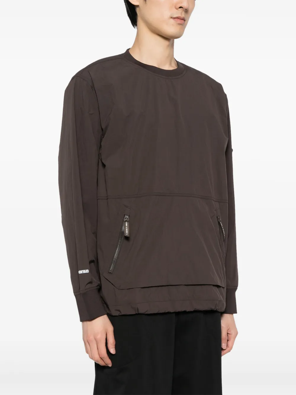 Shop Spoonyard Crew-neck Logo-patch Sweatshirt In Braun