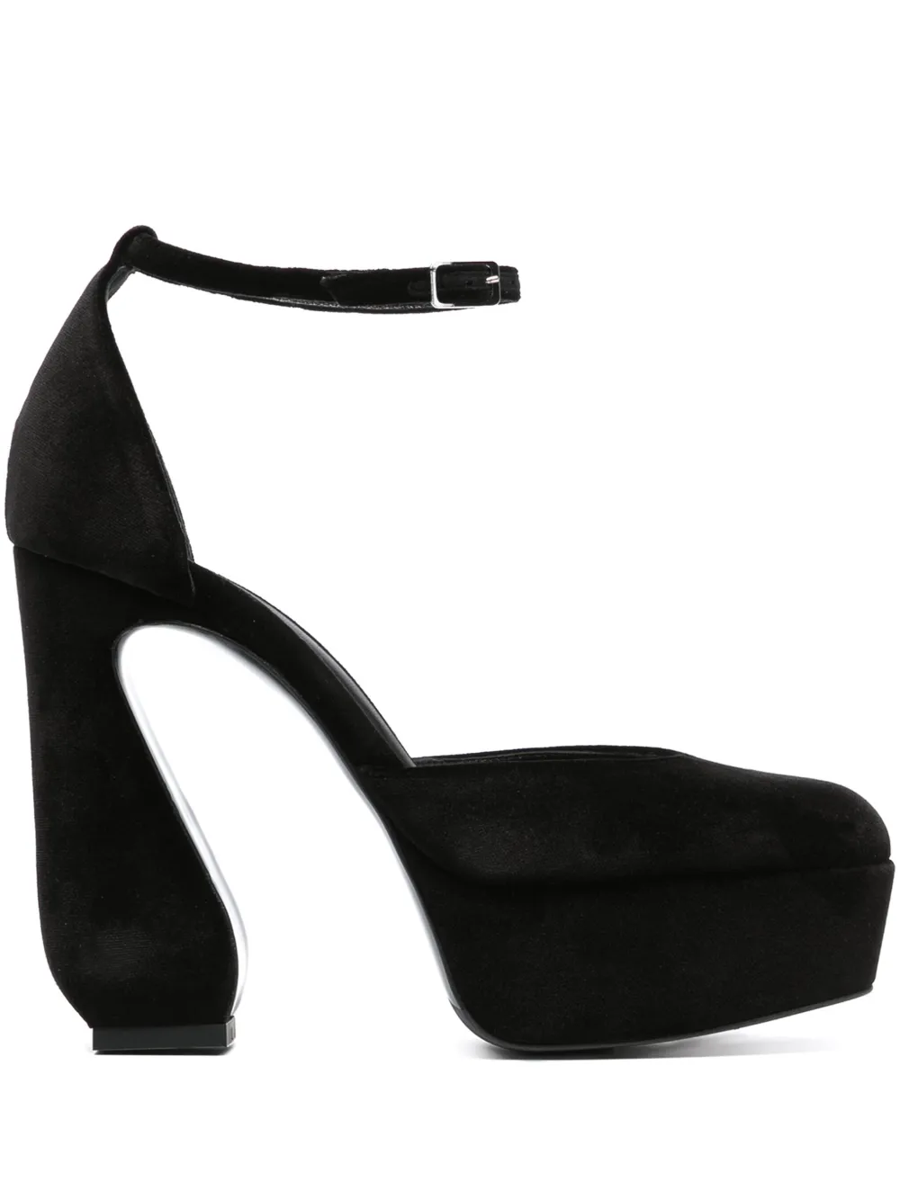 Si Rossi 85mm velvet-finish sculpted-heel pumps | Black | Image 1