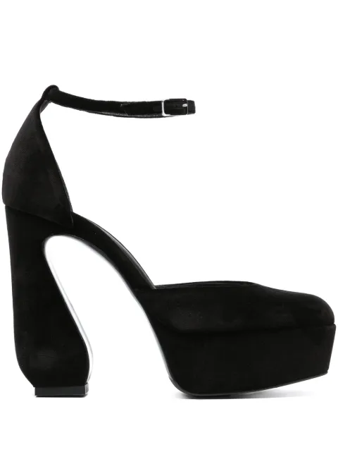 Si Rossi 85mm velvet-finish sculpted-heel pumps