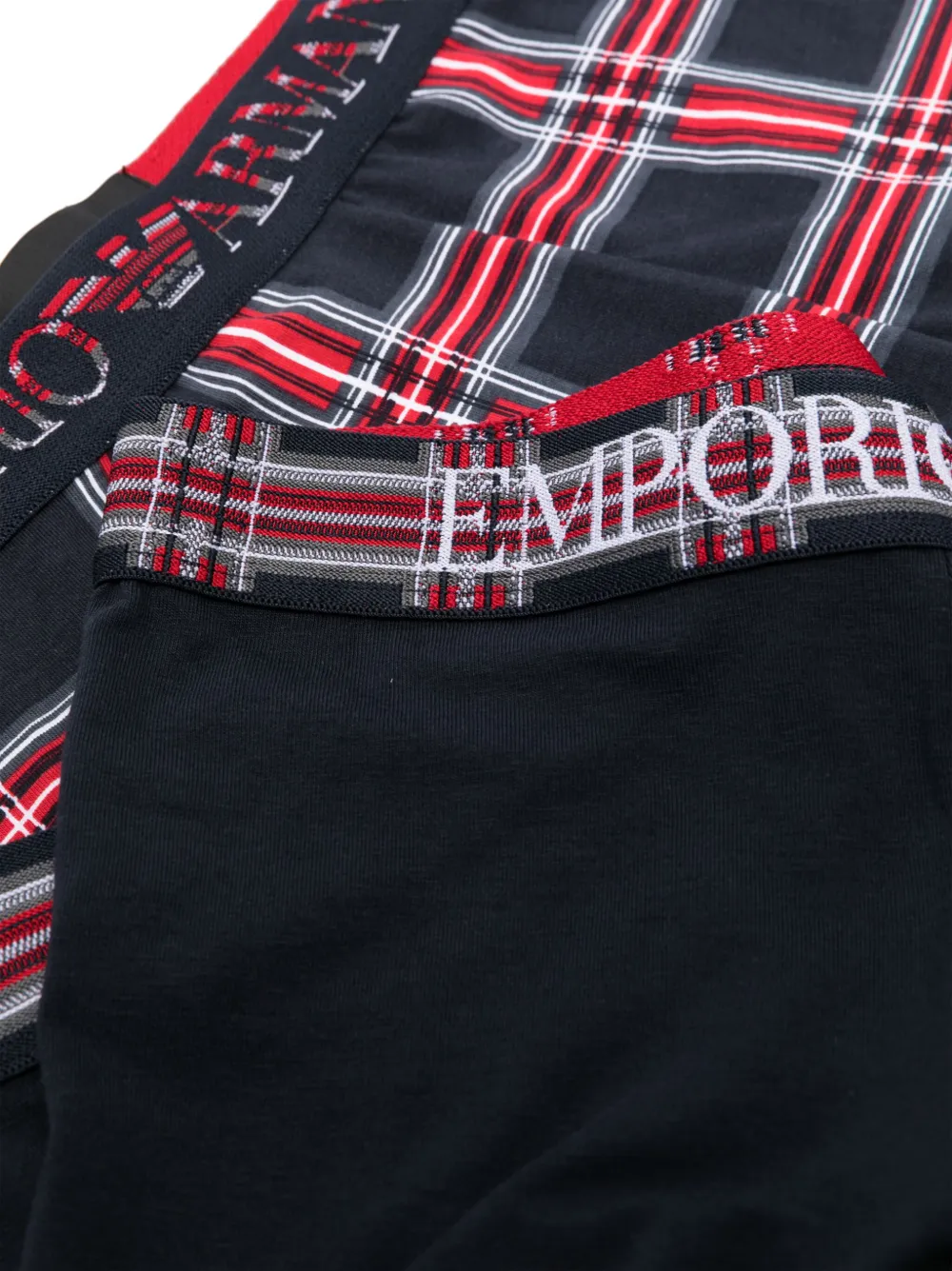 Emporio Armani Twee boxershorts met logoband Blauw