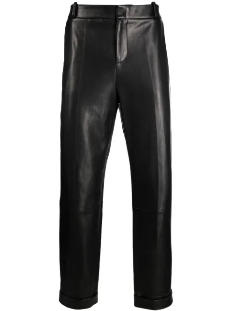Balmain straight-leg leather trousers
