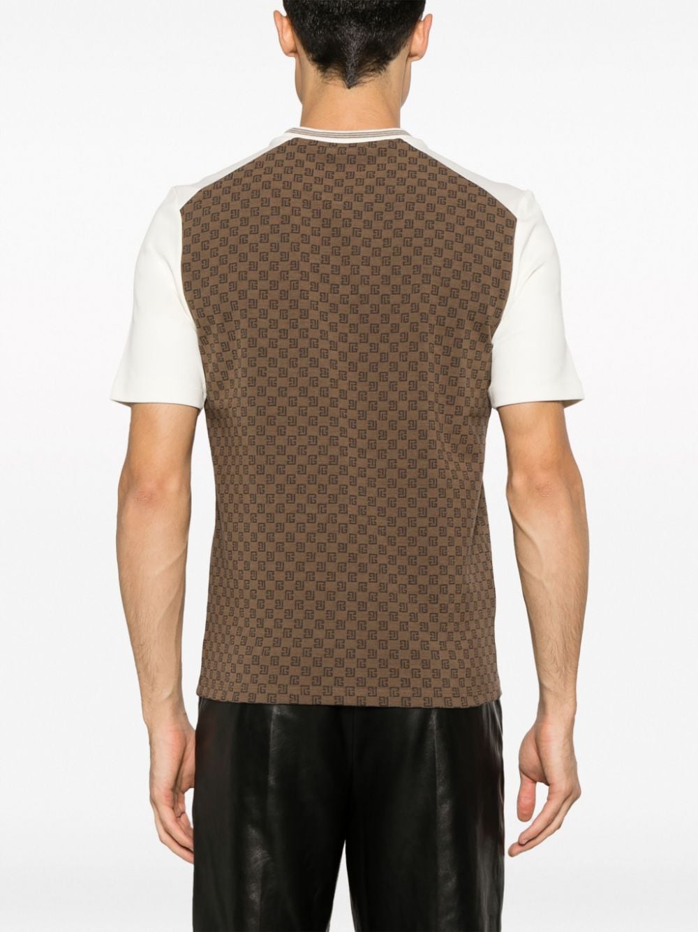 Balmain Overhemd met monogram-patroon Bruin