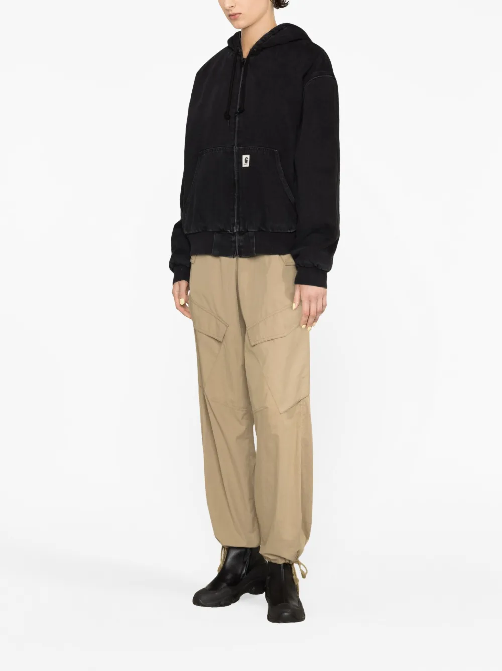 Carhartt Wide-fit Jacket In Dearborn Canvas With Quilted Lining In Black