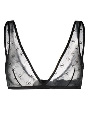 Padded triangle bra with printed pattern | EMPORIO ARMANI Woman