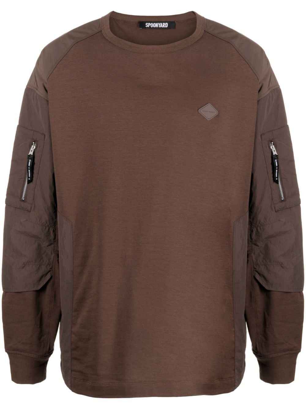 Spoonyard Crew-neck Cotton Sweatshirt In Brown