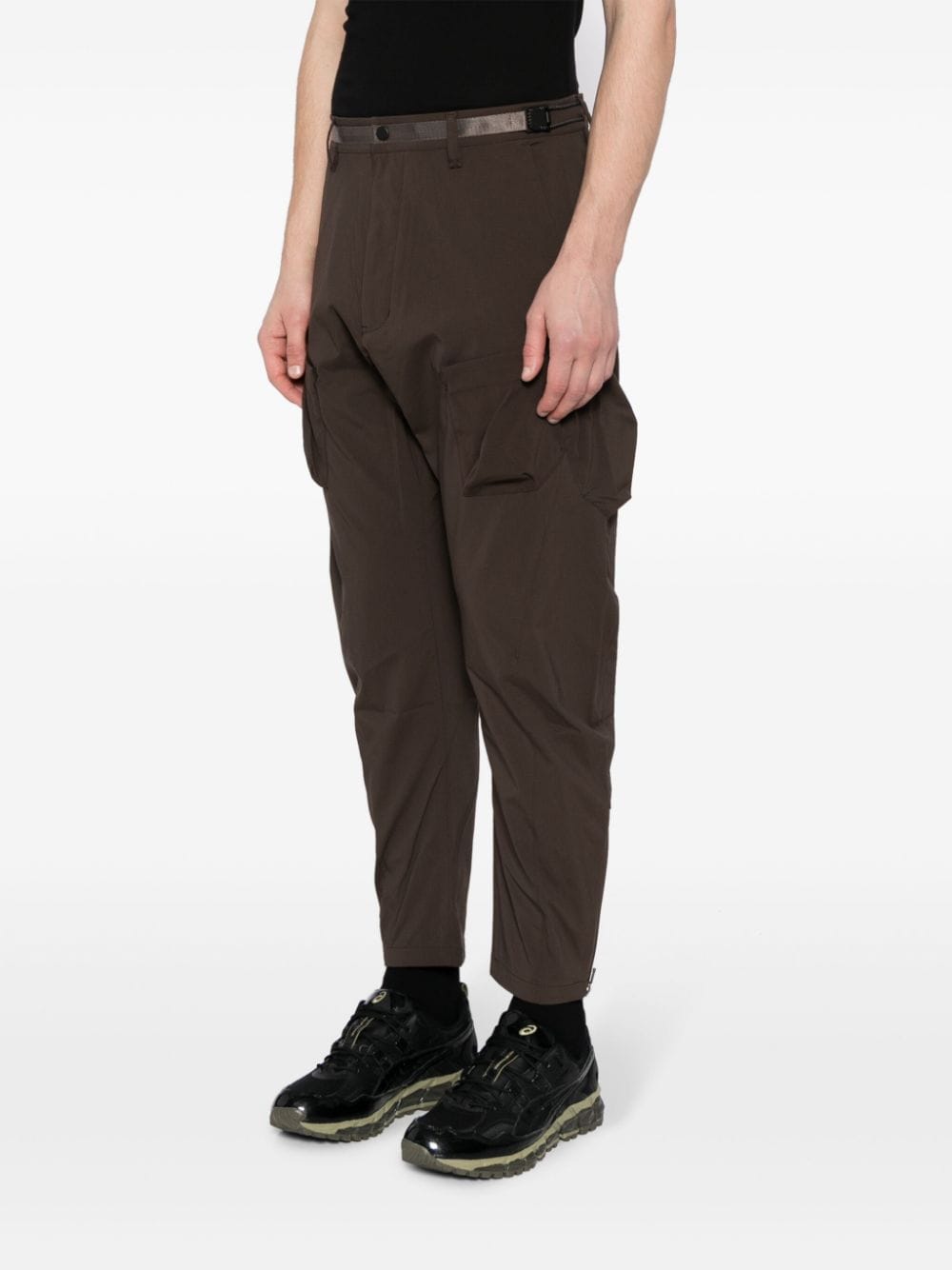 Shop Spoonyard Logo-appliqué Tapered Cargo Trousers In Brown