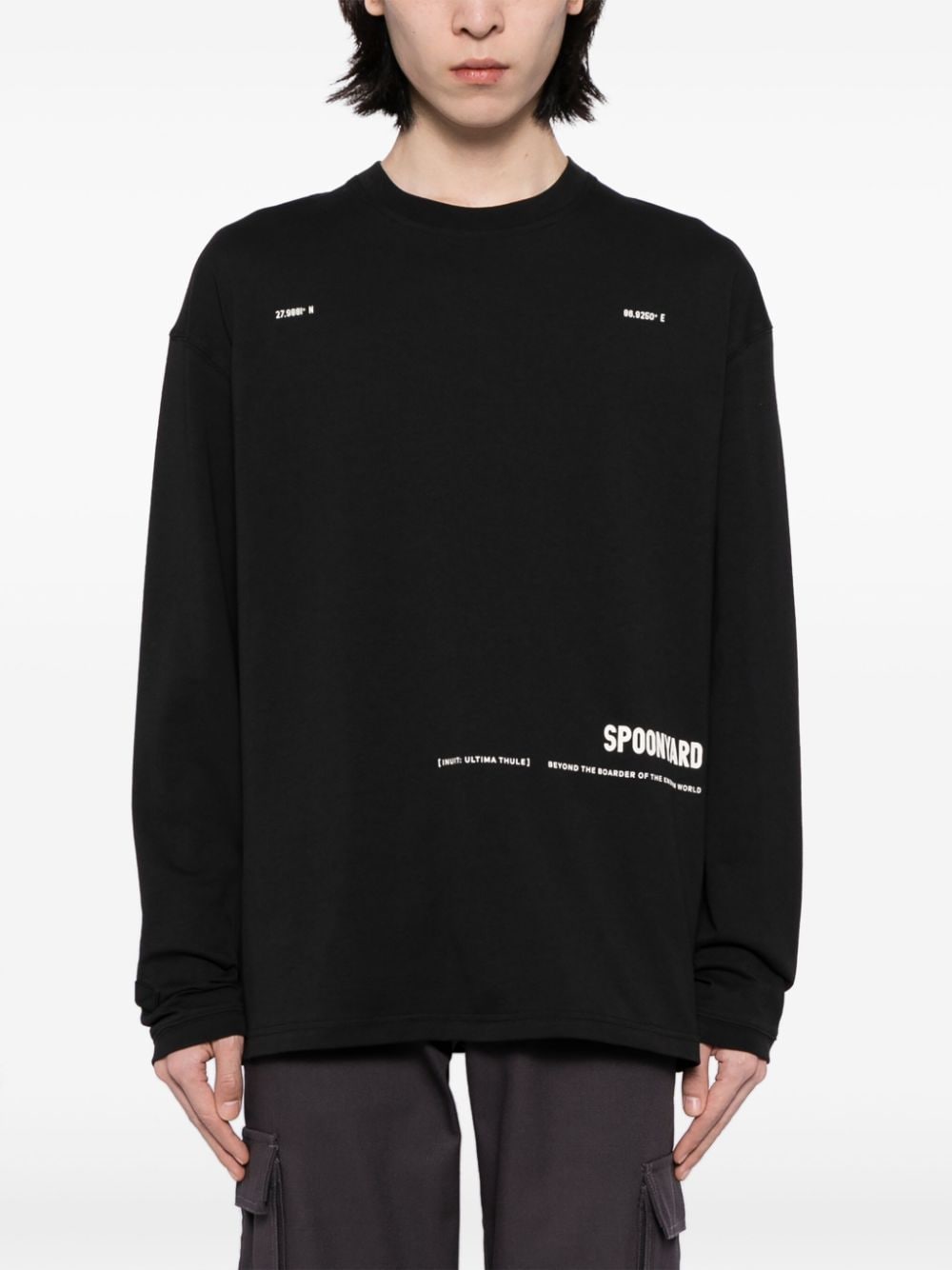 Shop Spoonyard Snow Mountain Cotton T-shirt In Black
