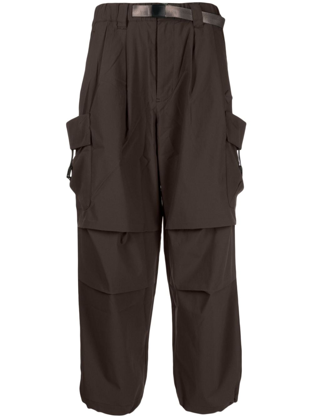 logo-appliqué belted cargo trousers