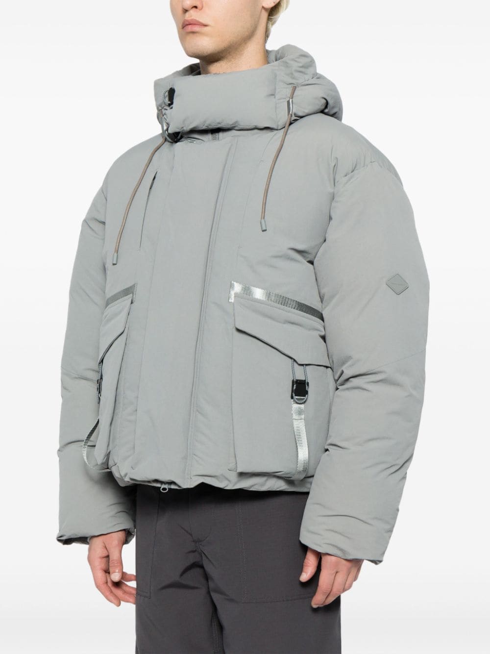 Shop Spoonyard Hooded Padded Jacket In Grey