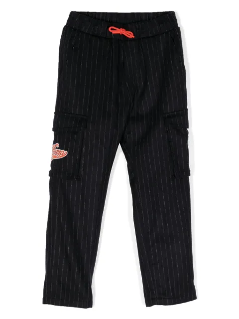 Kenzo Kids Tod logo-patch pinstripe-pattern trousers