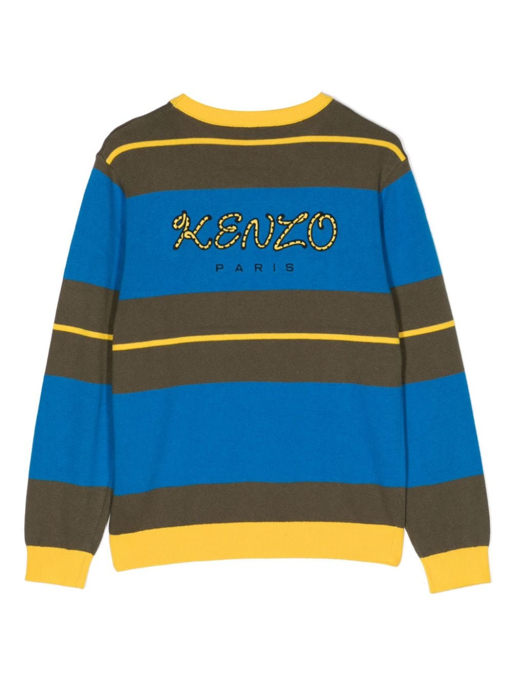 Shop Kenzo Logo-print Striped Sweatshirt In Blue