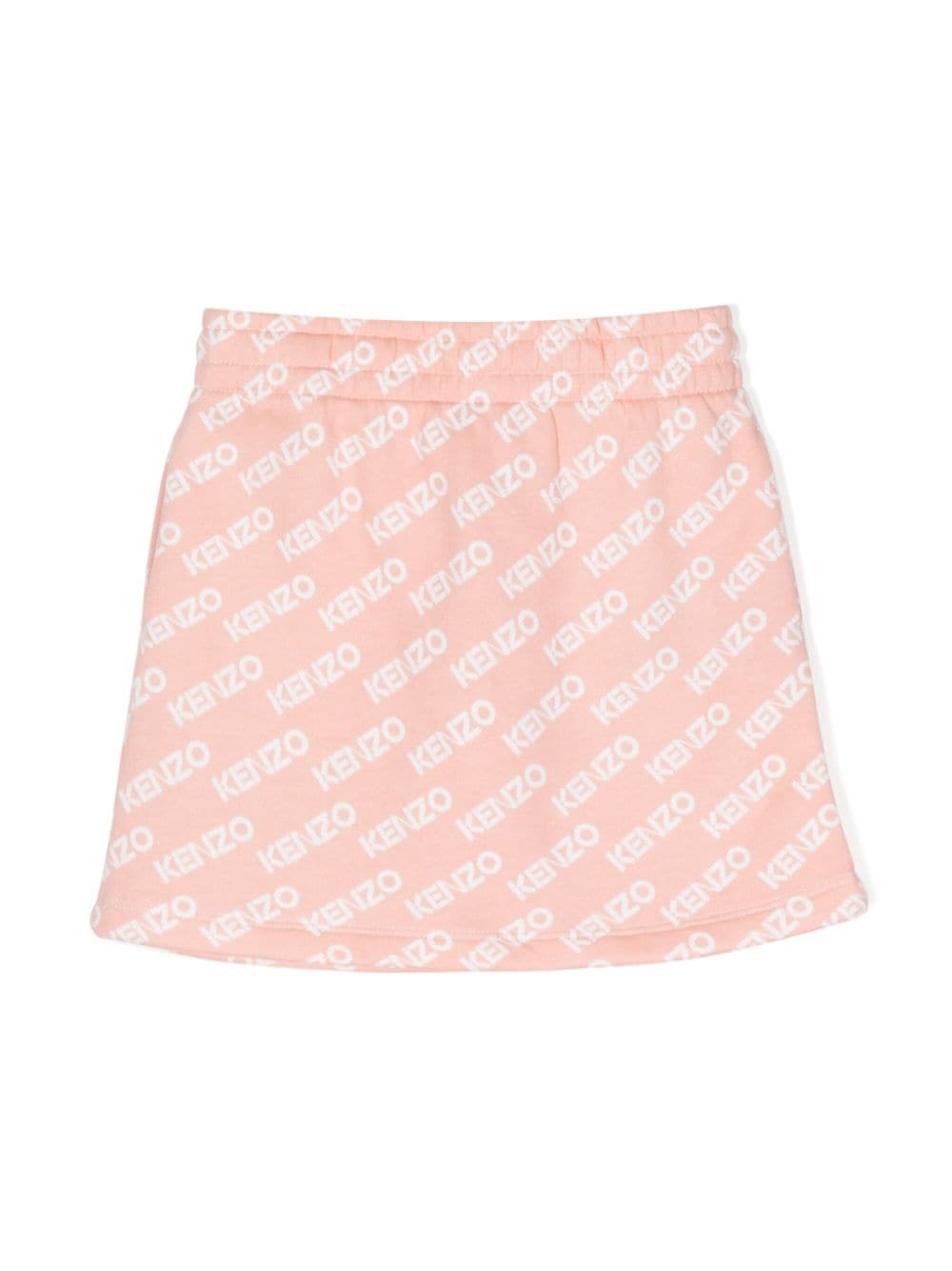 Shop Kenzo Tod Logo-motif Cotton Skirt In Pink
