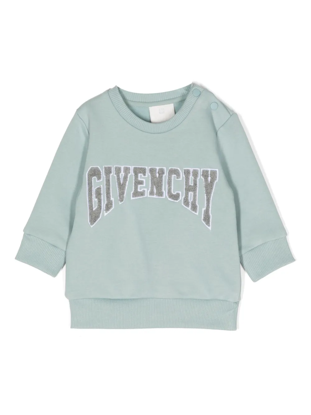 Givenchy Babies' Flocked-logo Cotton Sweatshirt In Green